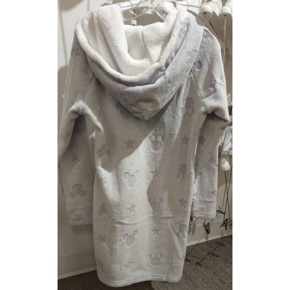 DISNEY Women Mickey Minnie Mouse Cozy Fleece Lounge Dress Hoodie Kangaroo Pocket - Picture 6 of 9